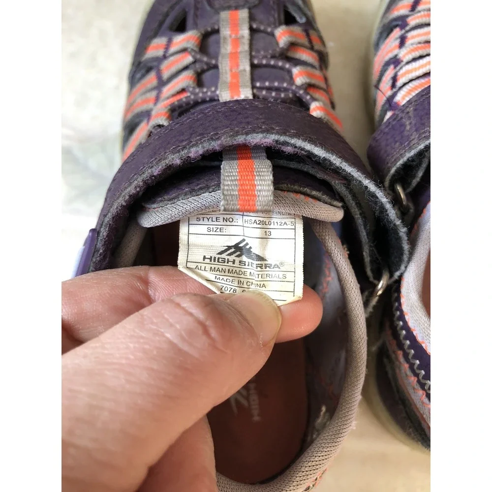 High Sierra RIVER SANDALS SIZE 13 PINK AND PURPLE Land and Water Shoes